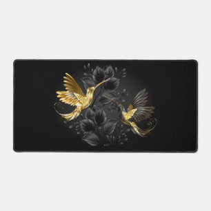 Black and Gold Hummingbird Schreibtischunterlage