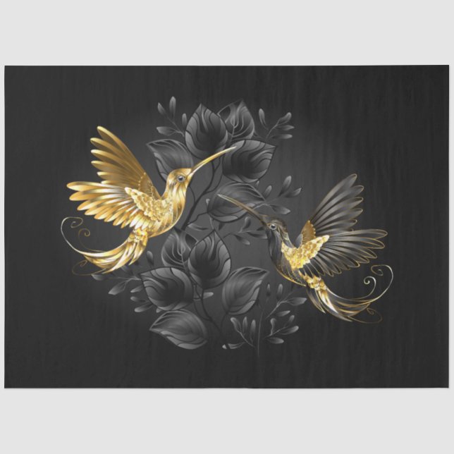 Black and Gold Hummingbird Seidenpapier (Vorderseite)