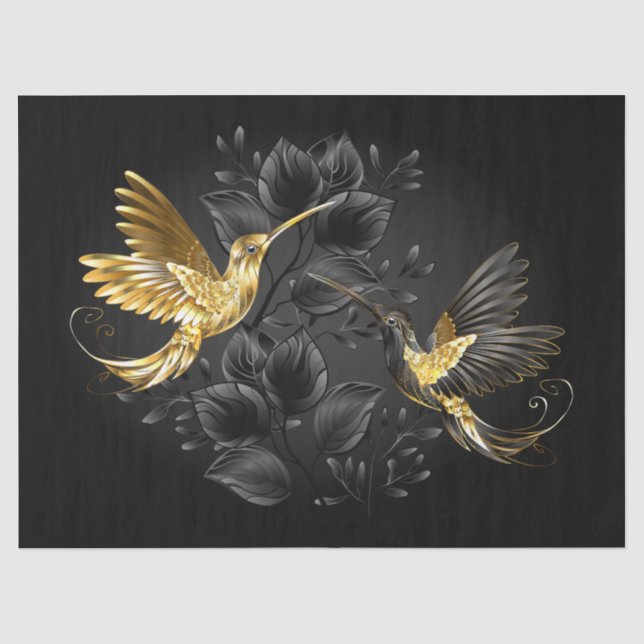 Black and Gold Hummingbird Seidenpapier (Vorderseite)