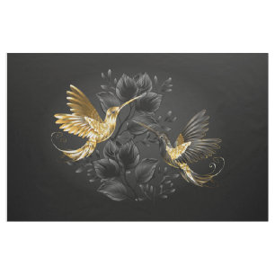 Black and Gold Hummingbird Stoff