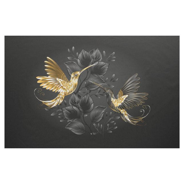 Black and Gold Hummingbird Stoff (Yard (91,4 cm))