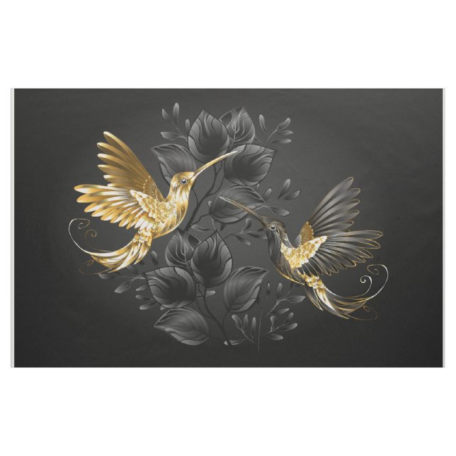 Black and Gold Hummingbird Stoff (Yard (91,4 cm))