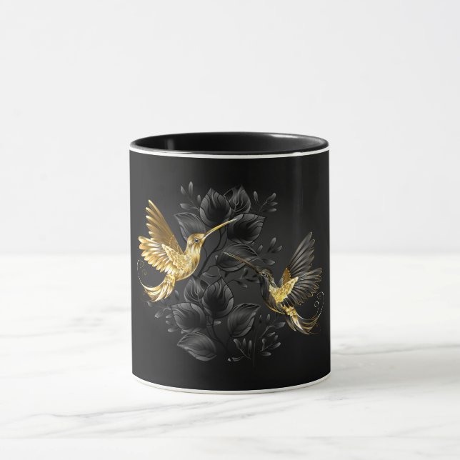 Black and Gold Hummingbird Tasse (Zentrum)