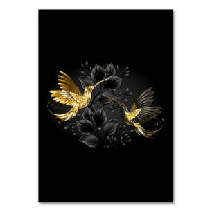 Black and Gold Hummingbird Tischnummer
