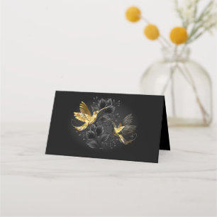 Black and Gold Hummingbird Treuekarte
