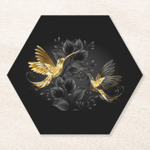 Black and Gold Hummingbird Untersetzer
