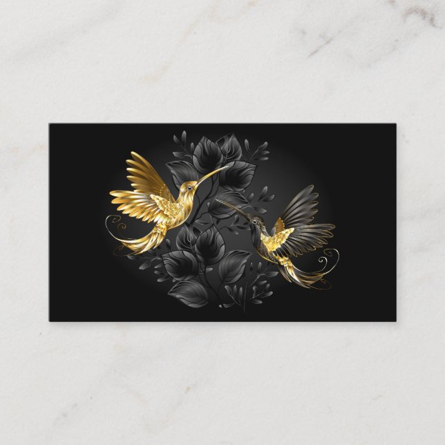 Black and Gold Hummingbird Visitenkarte (Vorderseite)