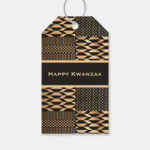 Black and Gold Kente 'Happy Kwanzaa'