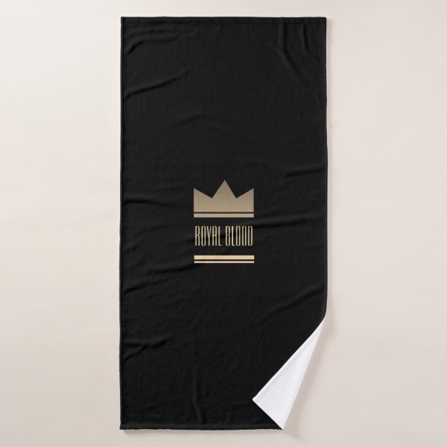 Black and Gold King Crown Badehandtuch (Badehandtuch)