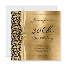 Black and Gold Leopard Glam 30. Geburtstag