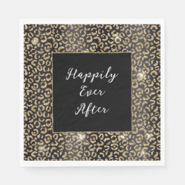 Black and Gold Leopard Serviette