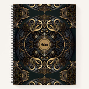 Black and Gold Luxurious Medieval Spirituosen Note Notizbuch
