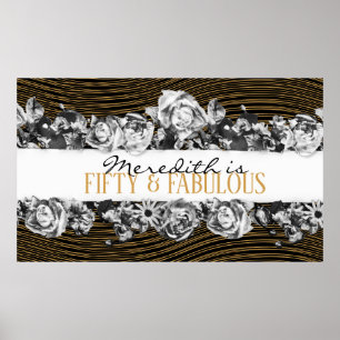 Black and Gold Luxury Personalisiert 50 und fabelh Poster