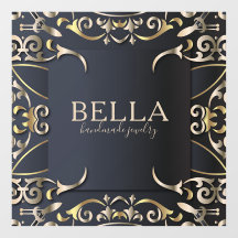 Black and Gold Luxus Chic Baroque Business Name