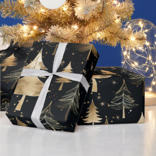 Black and Gold Luxus Weihnachten Geschenkpapier