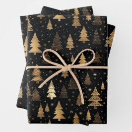 Black and Gold Luxus Weihnachten Geschenkpapier Set
