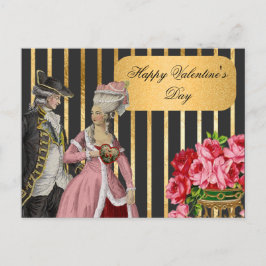Black and Gold Marie Antoinette Valentine Feiertagspostkarte