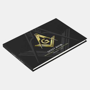Black and Gold Masonic Gästebuch   Freimaurer