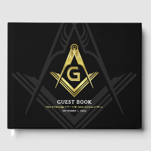 Black and Gold Masonic Gästebuch   Freimaurer