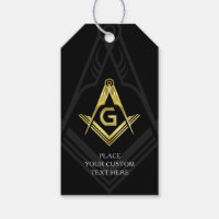 Black and Gold Masonic Gift Tags | Party der Freim