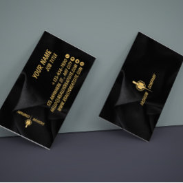 Black and Gold Minimalist Corporate Business Card Visitenkarte