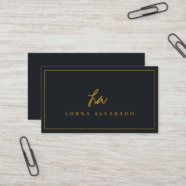 Black and Gold Modern Event Planer Business Card Visitenkarte (Vorderseite/Rückseite Beispiel)