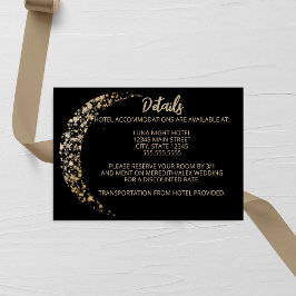 Black and Gold Moon and Back Wedding Begleitkarte