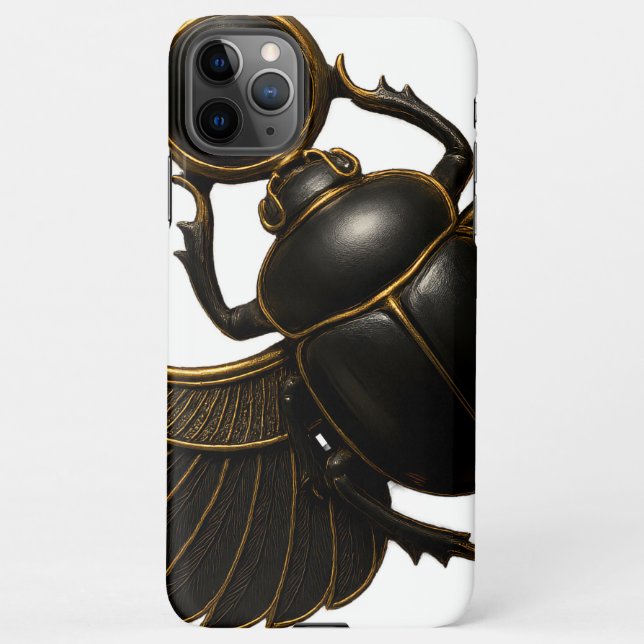 Black and Gold Pharaonic Beetle iPhone Case Hülle (Rückseite)