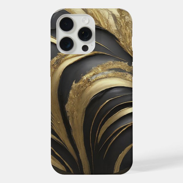 Black and Gold Phone Case iPhone Hülle (Rückseite)