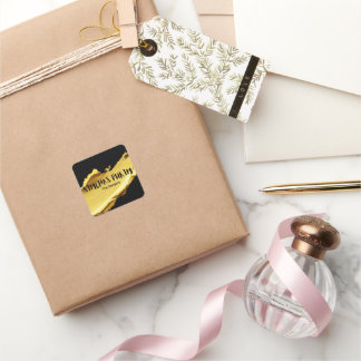 Black and gold Purim Label Quadratischer Aufkleber