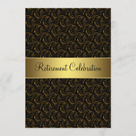 Black and Gold Rentirement Party Einladung