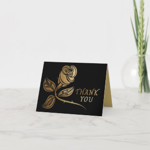 Black and Gold Rose Vielen Dank Dankeskarte