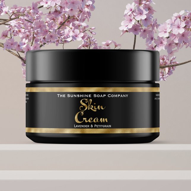 Black and Gold Skin Cream Jar Label (Von Creator hochgeladen)
