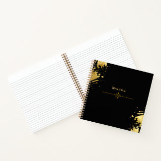 Black and Gold Spiral Notebook Notizbuch