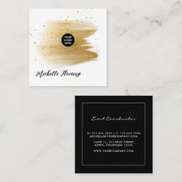 Black and Gold Square Business Card Quadratische Visitenkarte