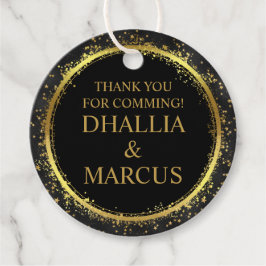 Black and Gold Stars Goth Muster Geschenkanhänger