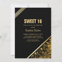 Black and Gold Sweet 16 Geburtstagsparty