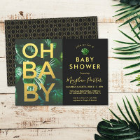 Black and Gold Tropical Baby Dusche