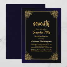 Black and Gold Überraschung 70. Geburtstagsessen