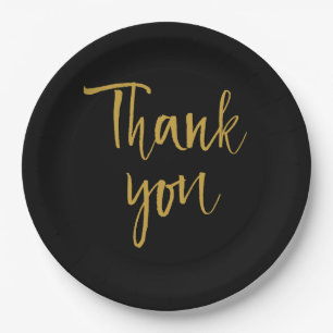 Black and Gold Vielen Dank Pappteller