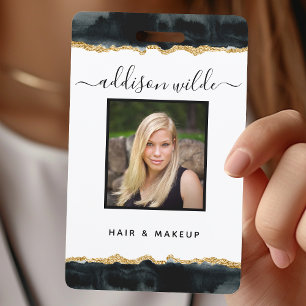 Black and Gold Watercolor Business-ID Ausweis