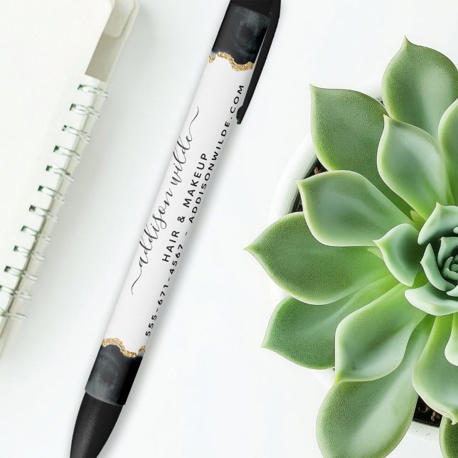 Black and Gold Watercolor Business Kugelschreiber (Von Creator hochgeladen)