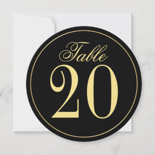 Black and Gold Wedcle Tischnummer Card