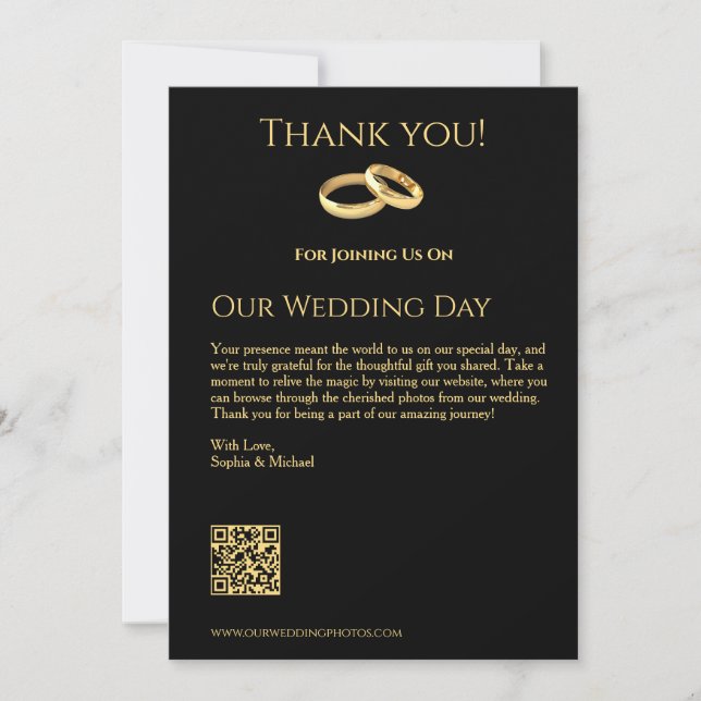Black and Gold Wedding- Einladung (Vorderseite)