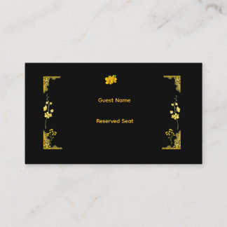 Black and Gold Wedding Place Card Platzkarte