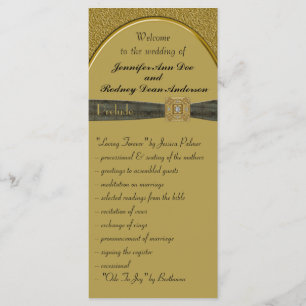 Black and Gold Wedding Program Rack Card Programm