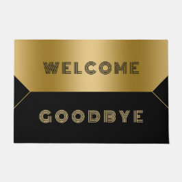 Black and gold|wellcome Goodbye Fußmatte