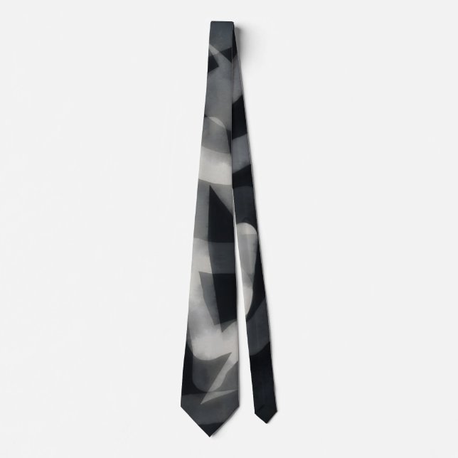 Black and Gray Abstract Artsy Tie Krawatte (Vorderseite)