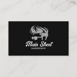 Black and Gray Barbershop Business Card Visitenkarte