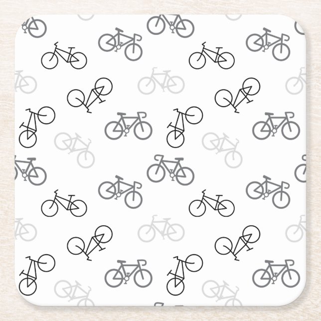 Black and Gray Bikes Rechteckiger Pappuntersetzer (Vorderseite)